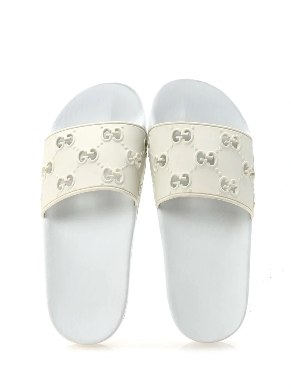 Rubber GG Monogram Perforated Womens Slide Sandals